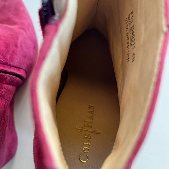 Cole Haan Verdi Winery Suede Wedge Booties Ankle Boots Womens Size 6B Shoes - Picture 5 of 7